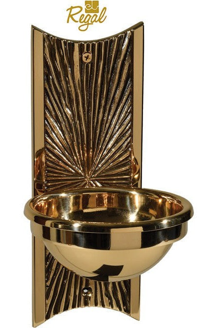 Holy Water Font - QF75HWF18 (A)-Church Life-Empire Bronze-3" Bowl-Satin-Michigan Church Supply