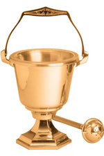 Holy Water Pot with Sprinkler-JL245-29-Church Life-Progressive Bronze-High Polish-Michigan Church Supply