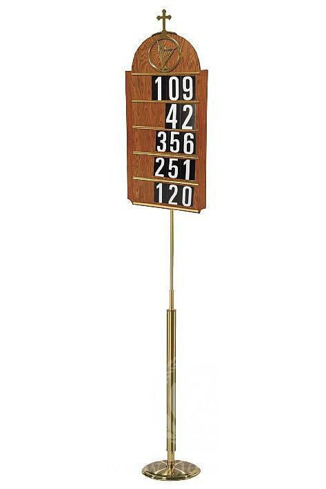 Hymn Board with Stand-Church Life-MCS-DO-With Brass Stand-Michigan Church Supply