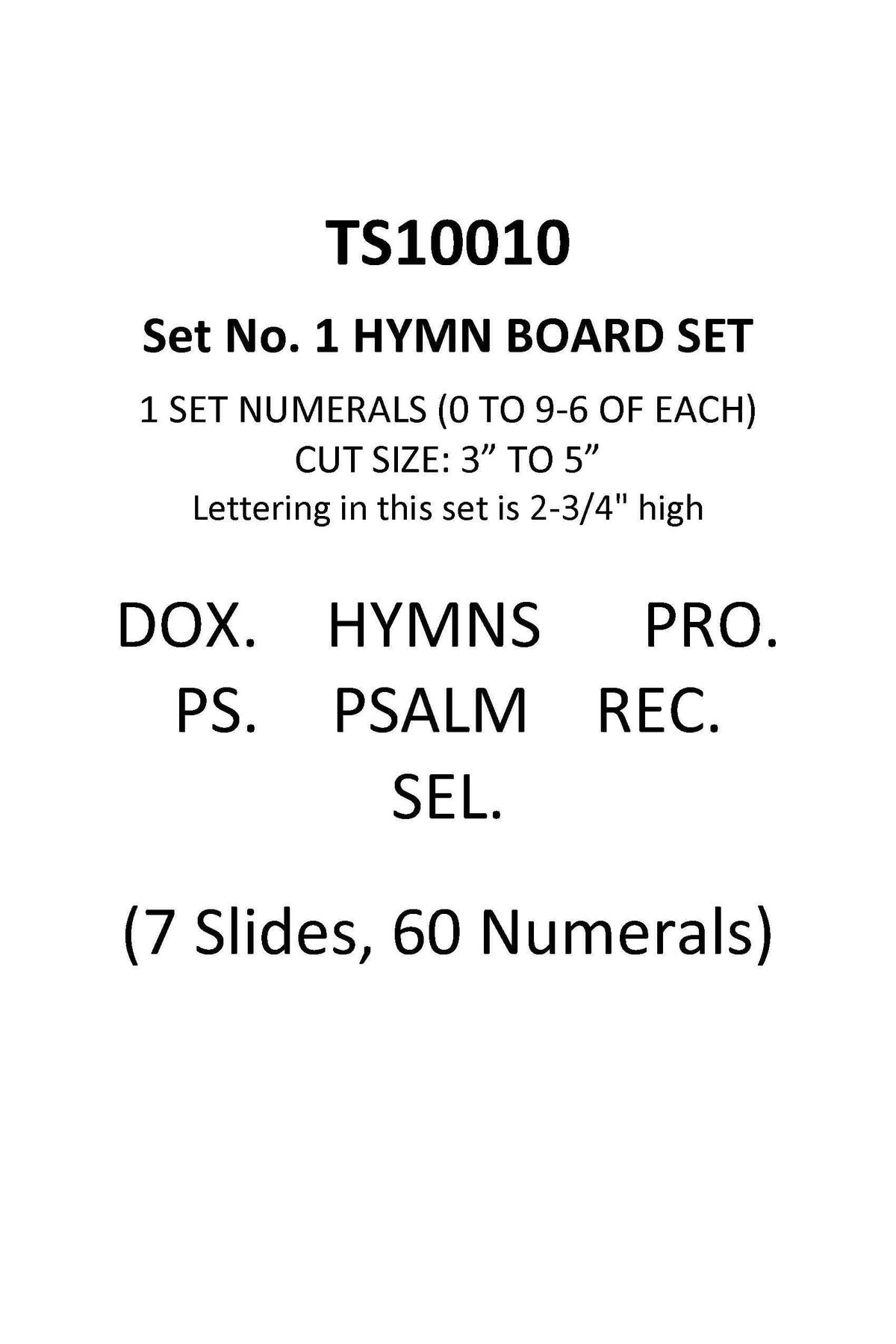 Hymn and Register Boards Slides and Number Sets-Church Life-Flynn MFG-Set 