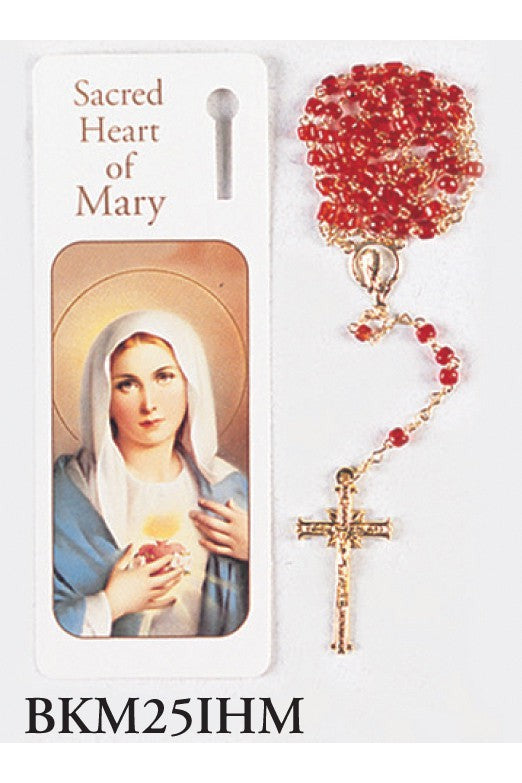 Immaculate Heart of Mary Bookmark with Rosary - WSBKM25IHM-Inspirational Gifts-San Francis-Michigan Church Supply