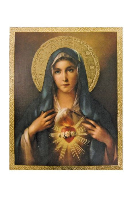 Immaculate Heart of Mary Plaque - ZWL1151018-Inspirational Gifts-Goldscheider of Vienna-Michigan Church Supply