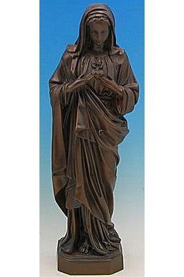 Immaculate Heart of Mary WJSA2465C-Inspirational Gifts-Space Age Plastics-Bronze-Michigan Church Supply