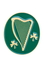 Irish Harp & Shamrock Lapel Pin - XWB74-Jewelry-Terra Sancta-Michigan Church Supply