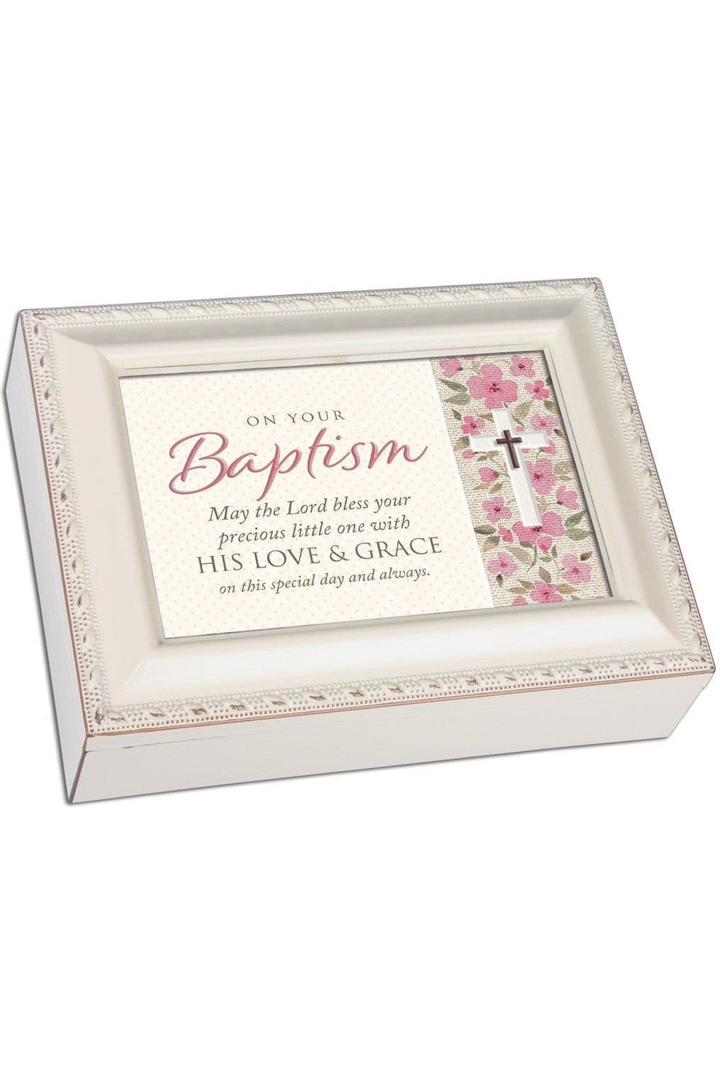 Ivory Keepsake Music Box Baptism - GPMBIVJESUS-Inspirational Gifts-Cottage Garden-Michigan Church Supply