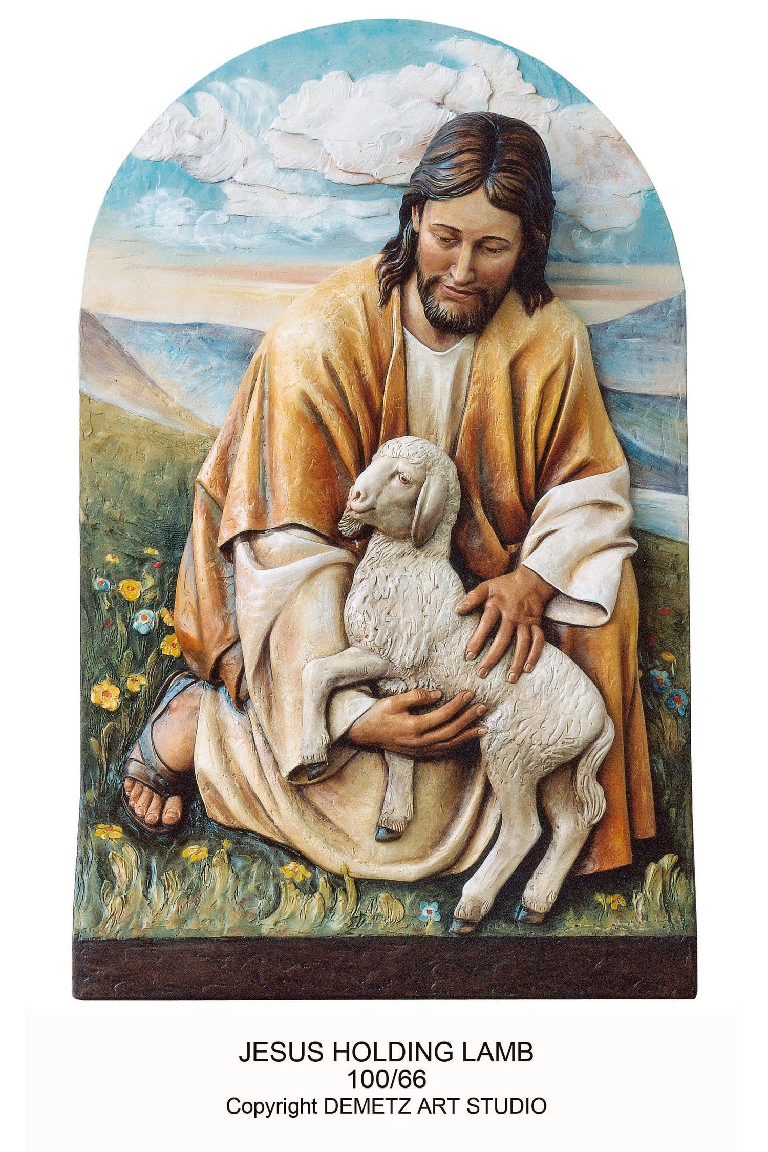 Jesus Holding The Lamb - HD10066-Church Life-Demetz-Michigan Church Supply