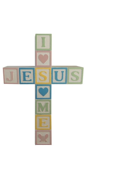 Jesus Love Me Cross - GE5660-Inspirational Gifts-Cathedral Art Medal and CA Gifts-Pastel Colors-Michigan Church Supply