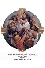 Jesus Protector of All Children - Medallion - HD10037-Church Life-Demetz-Fiberglass 28"-Michigan Church Supply