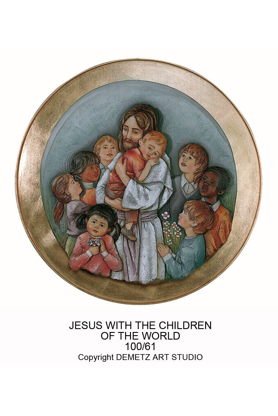 Jesus with Kids - Medallion -HD10061-Church Life-Demetz-Unmounted-Michigan Church Supply