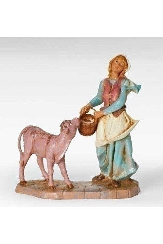 Julia, Villager w/Calf 7.5" Fontanini - LI52889-Inspirational Gifts-Fontanini-Michigan Church Supply