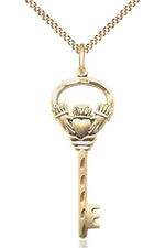 Key with Claddagh - FN5110-Jewelry-Bliss Mfg-Gold Filled-Michigan Church Supply