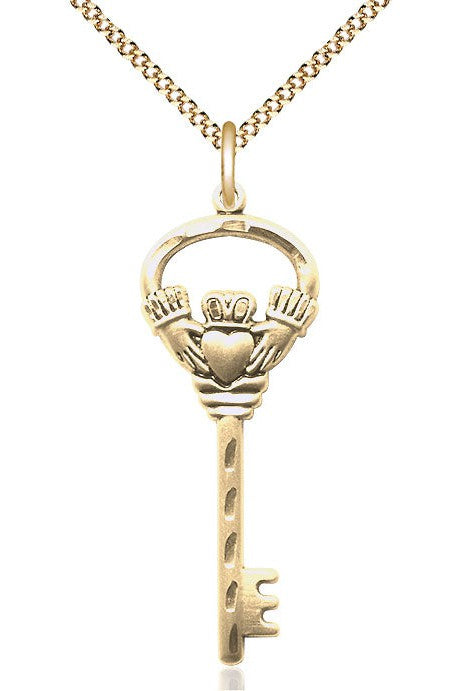 Key with Claddagh - FN5110-Jewelry-Bliss Mfg-Gold Filled-Michigan Church Supply