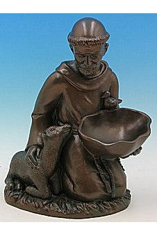 Kneeling St. Francis Birdfeeder WJSA2411C-Inspirational Gifts-Space Age Plastics-Bronze-Michigan Church Supply