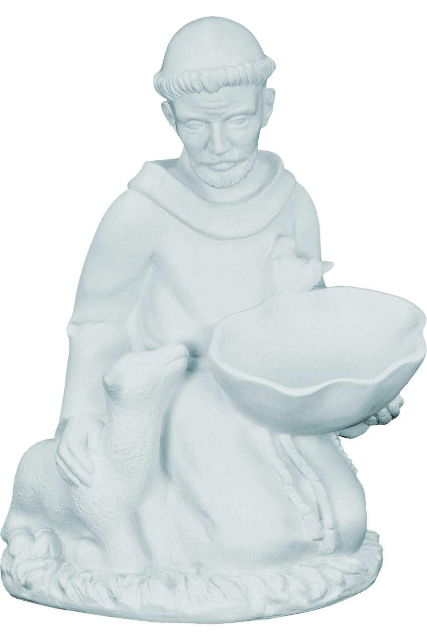 Kneeling St. Francis Birdfeeder WJSA2411C-Inspirational Gifts-Space Age Plastics-White-Michigan Church Supply