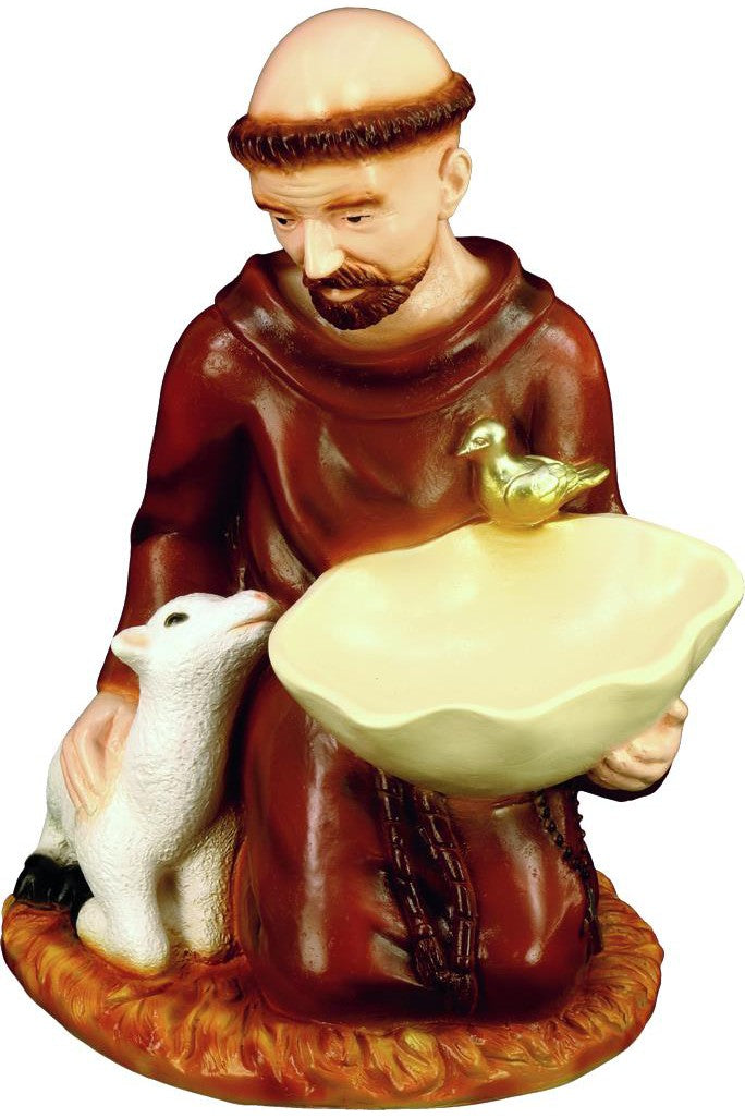 Kneeling St. Francis Birdfeeder WJSA2411C-Inspirational Gifts-Space Age Plastics-Colored-Michigan Church Supply