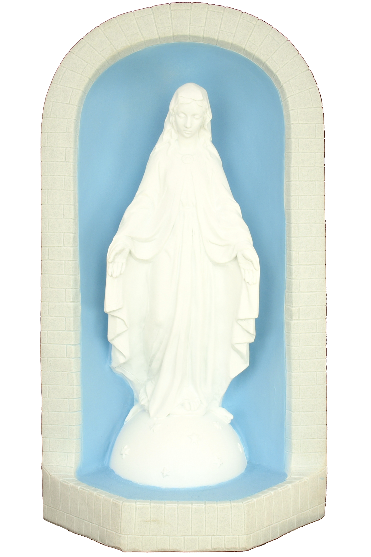 Lady of Grace with Grotto WJSA7005GC-Inspirational Gifts-Space Age Plastics-White-Michigan Church Supply