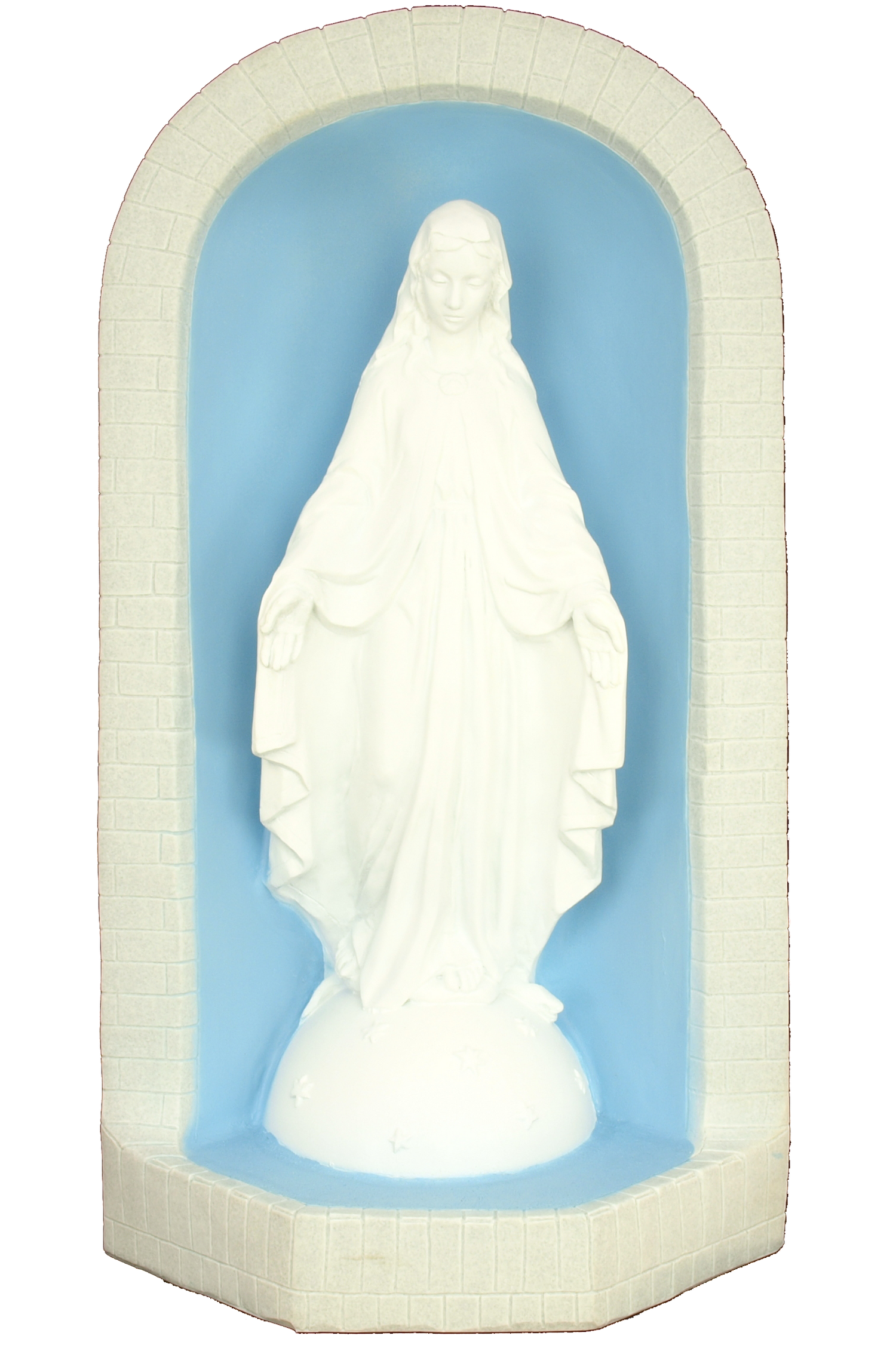 Lady of Grace with Grotto WJSA7005GC-Inspirational Gifts-Space Age Plastics-White-Michigan Church Supply