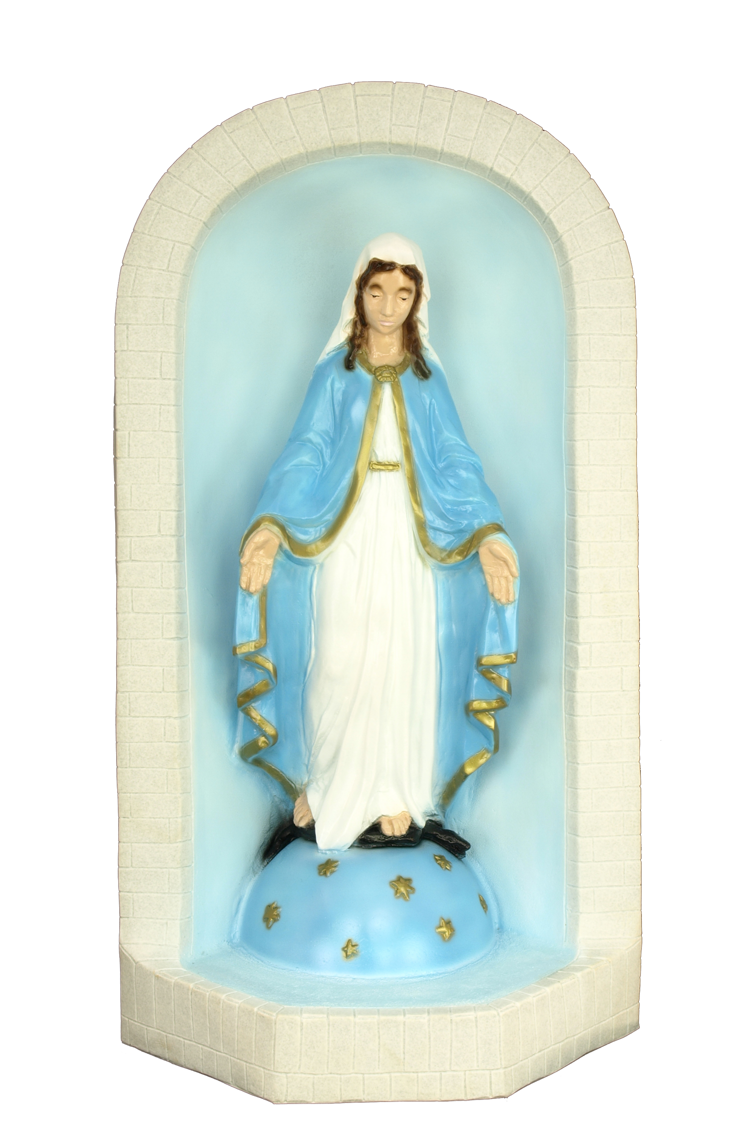 Lady of Grace with Grotto WJSA7005GC-Inspirational Gifts-Space Age Plastics-Colored-Michigan Church Supply