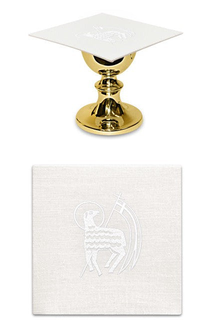 Lamb Mass Linens - WN2193-Church Life-Art Studio Slabbinck-Chalice Pall Cover-Michigan Church Supply