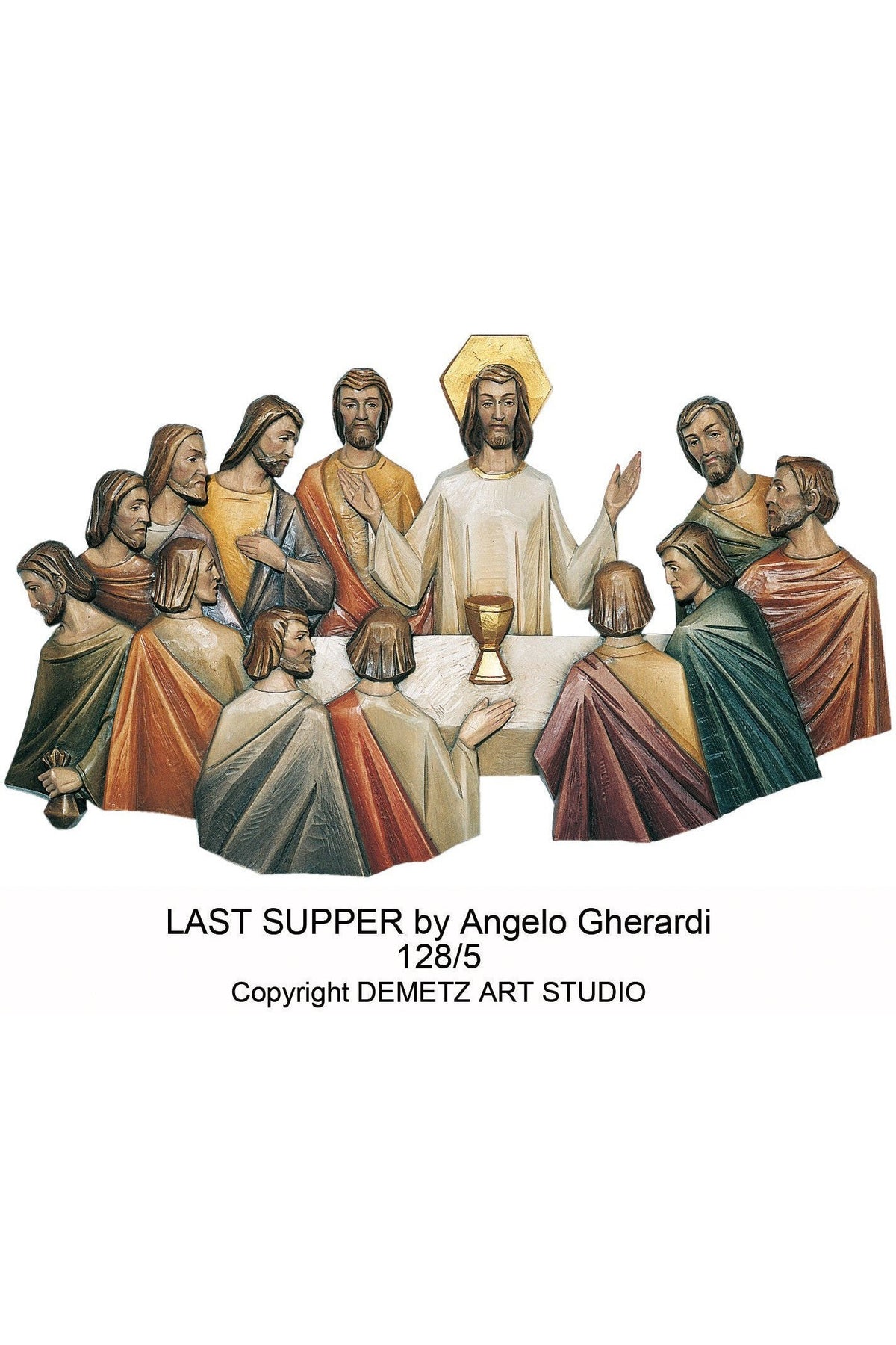 Last Supper by Angelo Gherardi - HD1285-Church Life-Demetz-Fiberglass 22" x 14"-Michigan Church Supply