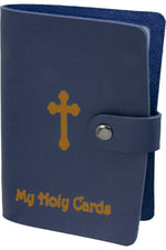 Leather Prayer Card Holder/Wallet - TA1624-Inspirational Gifts-Hirten-Blue-Michigan Church Supply