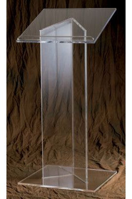 Lectern - AI3319-Church Life-Woerner-20"w x 18" 43"h Top & Base: 3/8" acrylic Pedestal: 1/2" acrylic-Michigan Church Supply