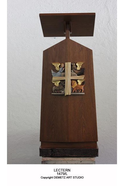 Lectern with Symbols of 4 Evangelists - HD1479L-Church Life-Demetz-Michigan Church Supply