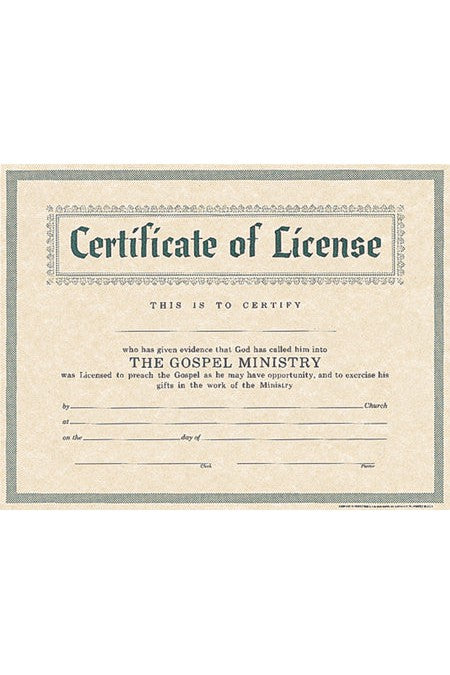 License for Minister - MA01593-Church Life-BROADMAN & HOLMAN-Michigan Church Supply