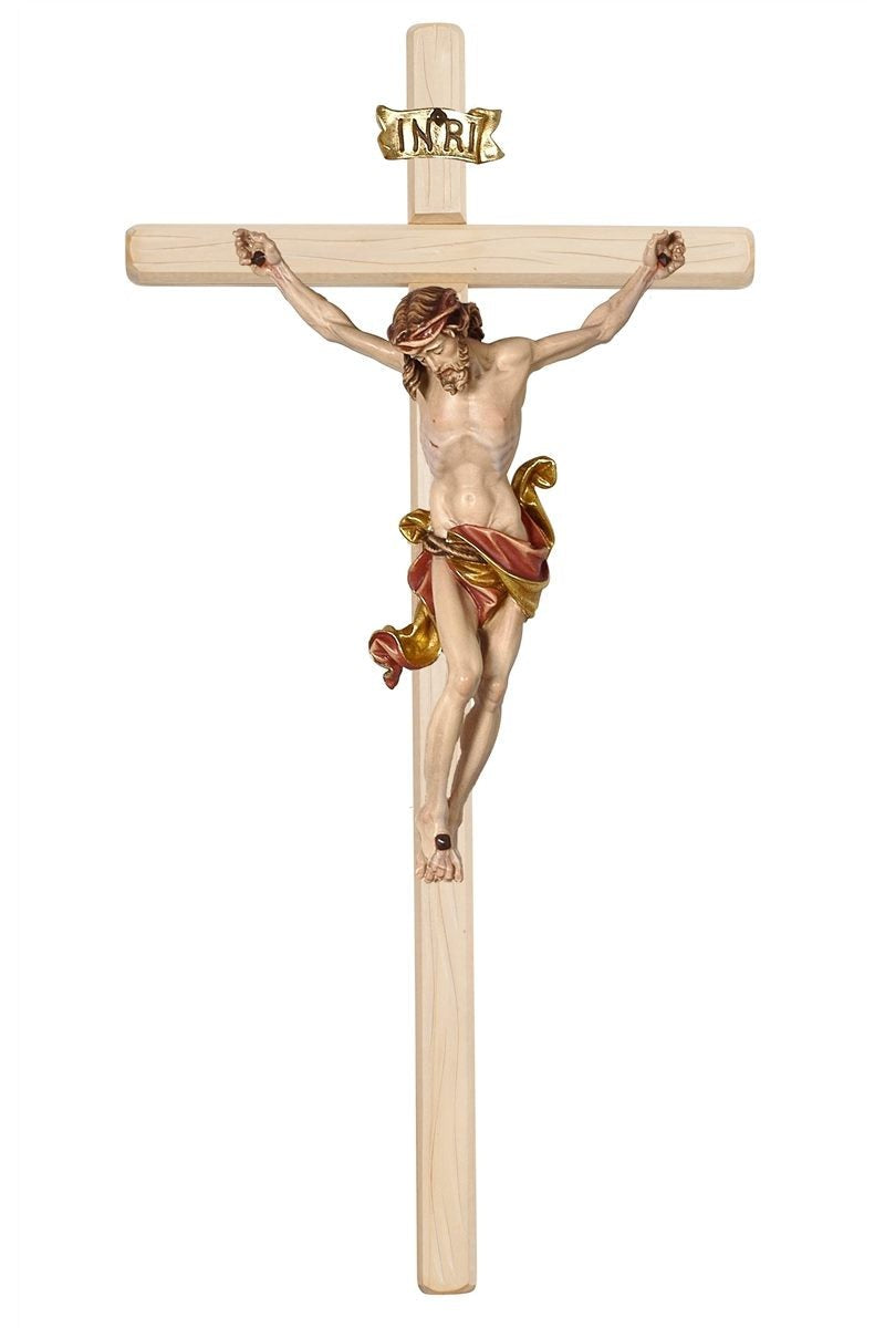 Light Leonardo Crucifix with Red Colored Cloth - MX703000HR-Inspirational Gifts,Church Life-Pema-5" - 11"-Michigan Church Supply