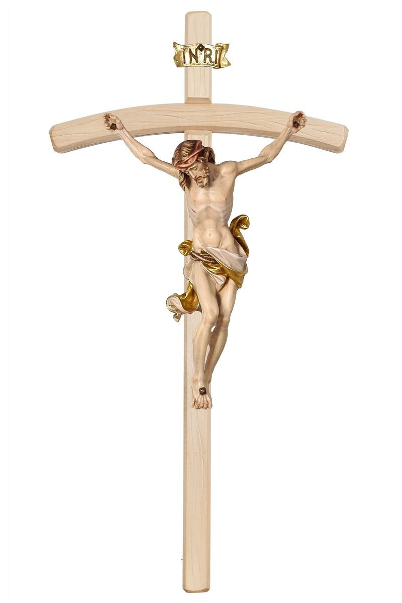 Light Leonardo Crucifix with White Colored Cloth Bent Cross - MX704000HW-Inspirational Gifts,Church Life-Pema-5" - 11"-Michigan Church Supply