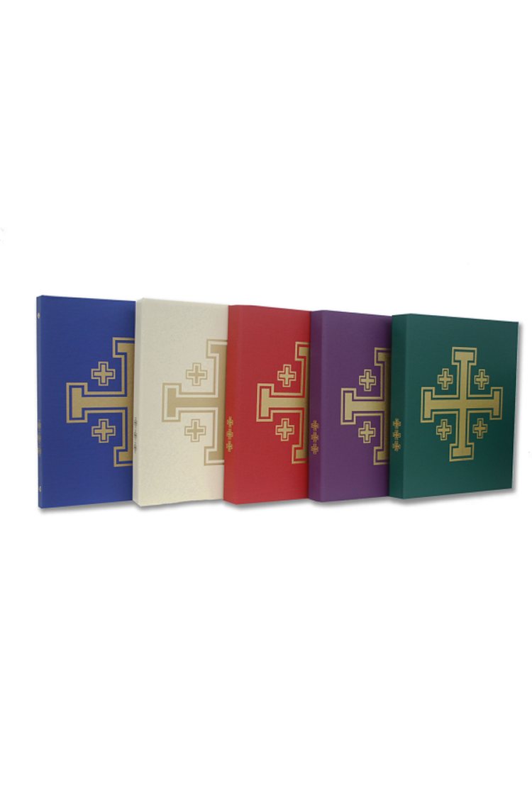 Liturgical Binder With Gold Jerusalem Cross - WX9215-Church Life-T H Stemper-Green-Michigan Church Supply