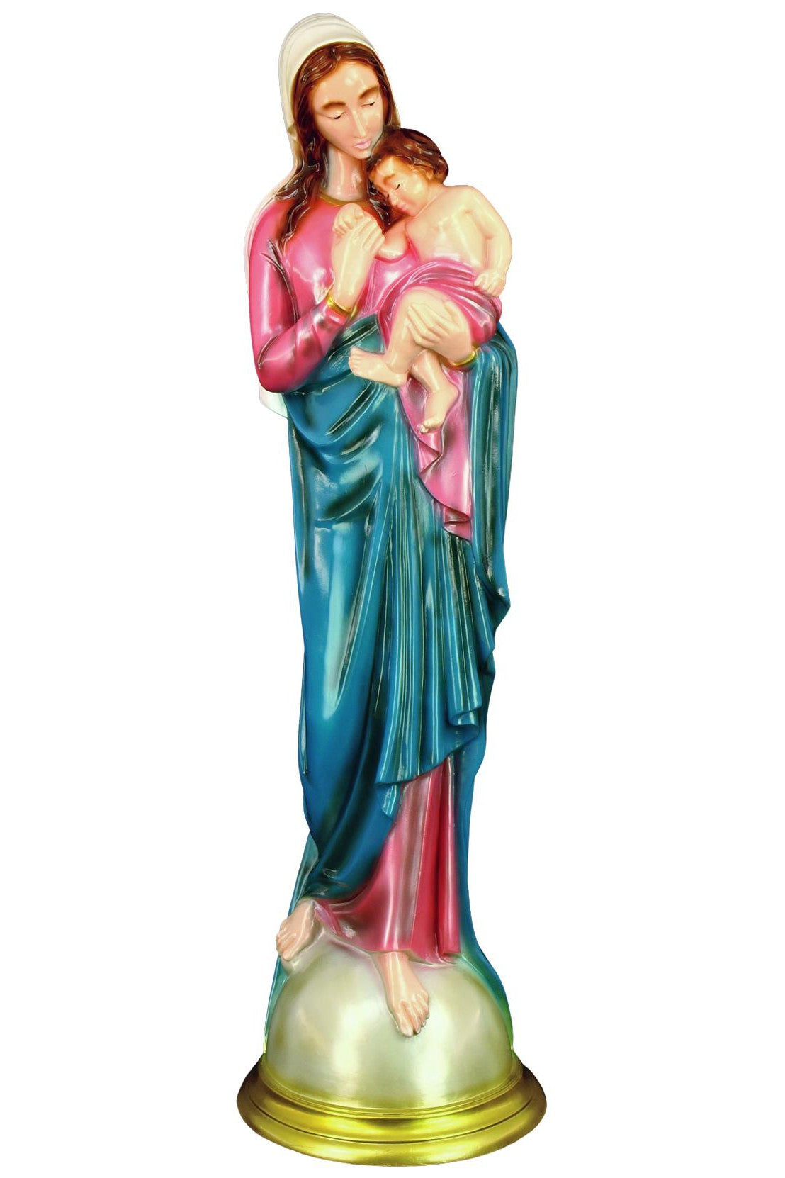 Madonna and Child WJSA2460CBP-Inspirational Gifts-Space Age Plastics-Blue and Pink-Michigan Church Supply