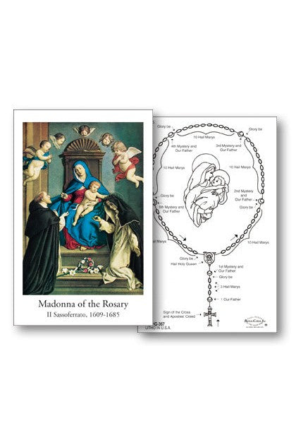 Madonna of the Rosary Holy Cards FQHG367-Inspirational Gifts-Barton Cotton-Michigan Church Supply