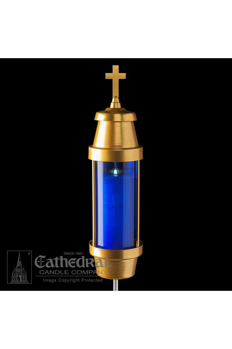 Memorial Light Fixtures - Blue Center Spike - GG93702201-Inspirational Gifts-Cathedral Candle-Michigan Church Supply