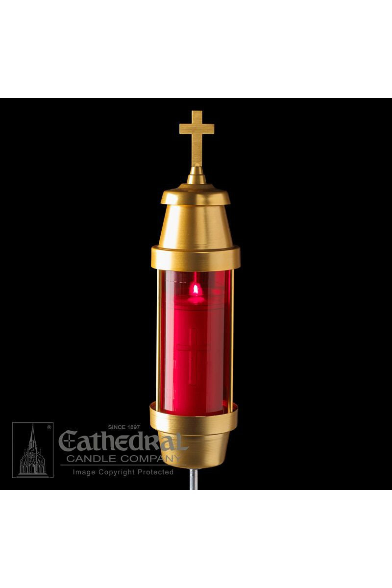 Memorial Light Fixtures - Ruby Center Spike - GG93702101-Inspirational Gifts-Cathedral Candle-Michigan Church Supply