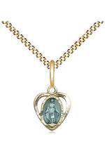 Miraculous Heart with Blue Epoxy - FN5401E-Jewelry-Bliss Mfg-Gold Filled-Michigan Church Supply