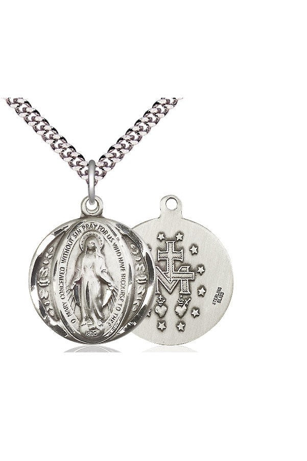 Miraculous Medal - FN0017M-Bliss Mfg-Sterling Silver-Michigan Church Supply