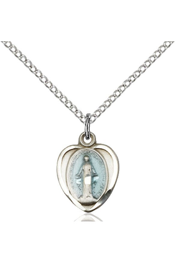 Miraculous Medal - FN0706EM-Jewelry-Bliss Mfg-Sterling Silver-Michigan Church Supply