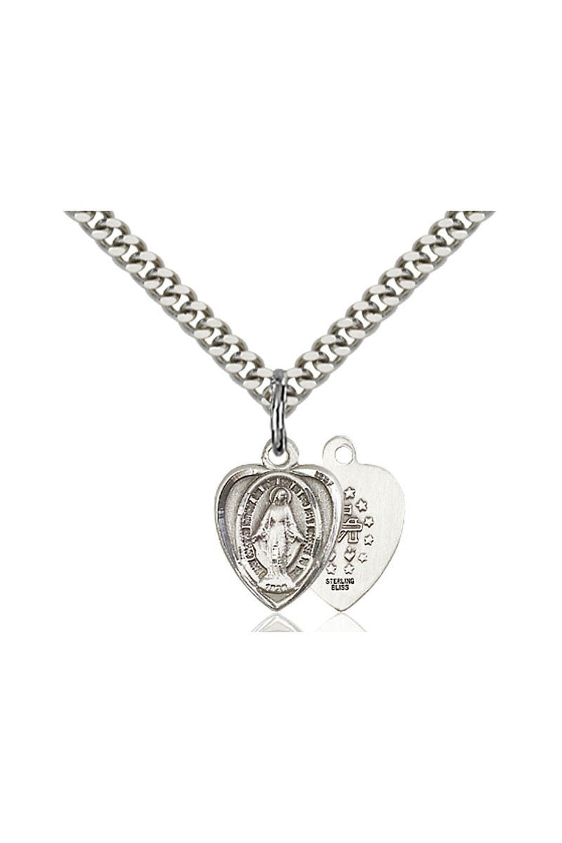 Miraculous Medal - FN0706M-Jewelry-Bliss Mfg-Sterling Silver-Michigan Church Supply