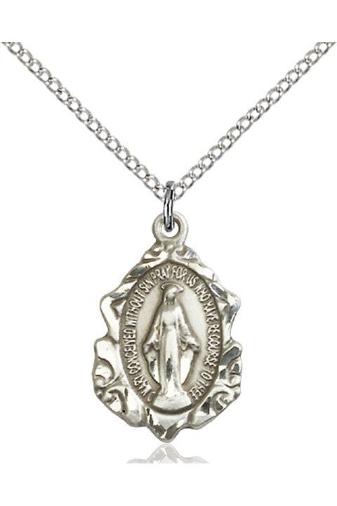 Miraculous Medal - FN0822M-Jewelry-Bliss Mfg-Sterling Silver-Michigan Church Supply