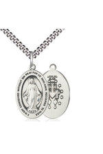 Miraculous Medal - FN11078-Jewelry-Bliss Mfg-Sterling Silver-Michigan Church Supply