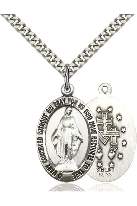 Miraculous Medal - FN4025-Jewelry-Bliss Mfg-Sterling Silver-Michigan Church Supply