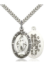 Miraculous Medal - FN4025-Jewelry-Bliss Mfg-Sterling Silver-Michigan Church Supply