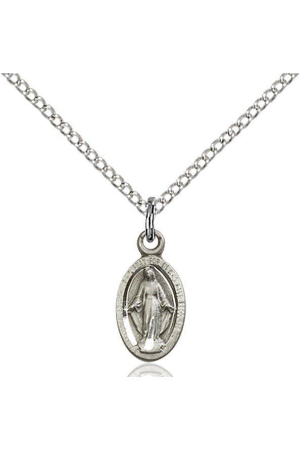 Miraculous Medal - FN4121M-Jewelry-Bliss Mfg-Sterling Silver-Michigan Church Supply