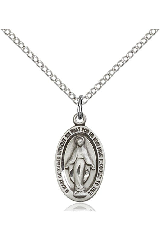 Miraculous Medal - FN4122M-Jewelry-Bliss Mfg-Sterling Silver-Michigan Church Supply