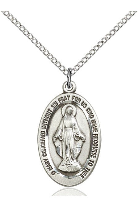 Miraculous Medal - FN4123M-Jewelry-Bliss Mfg-Sterling Silver-Michigan Church Supply