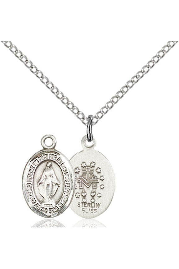 Miraculous Medal - FN9078-Jewelry-Bliss Mfg-Sterling Silver-Michigan Church Supply