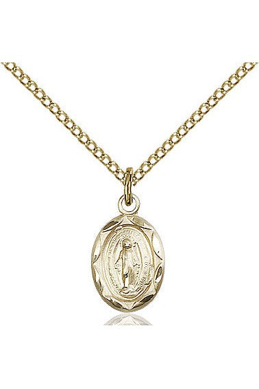 Miraculous Medal w/ 13" chain - FN0301M-Jewelry-Bliss Mfg-Gold Filled-Michigan Church Supply