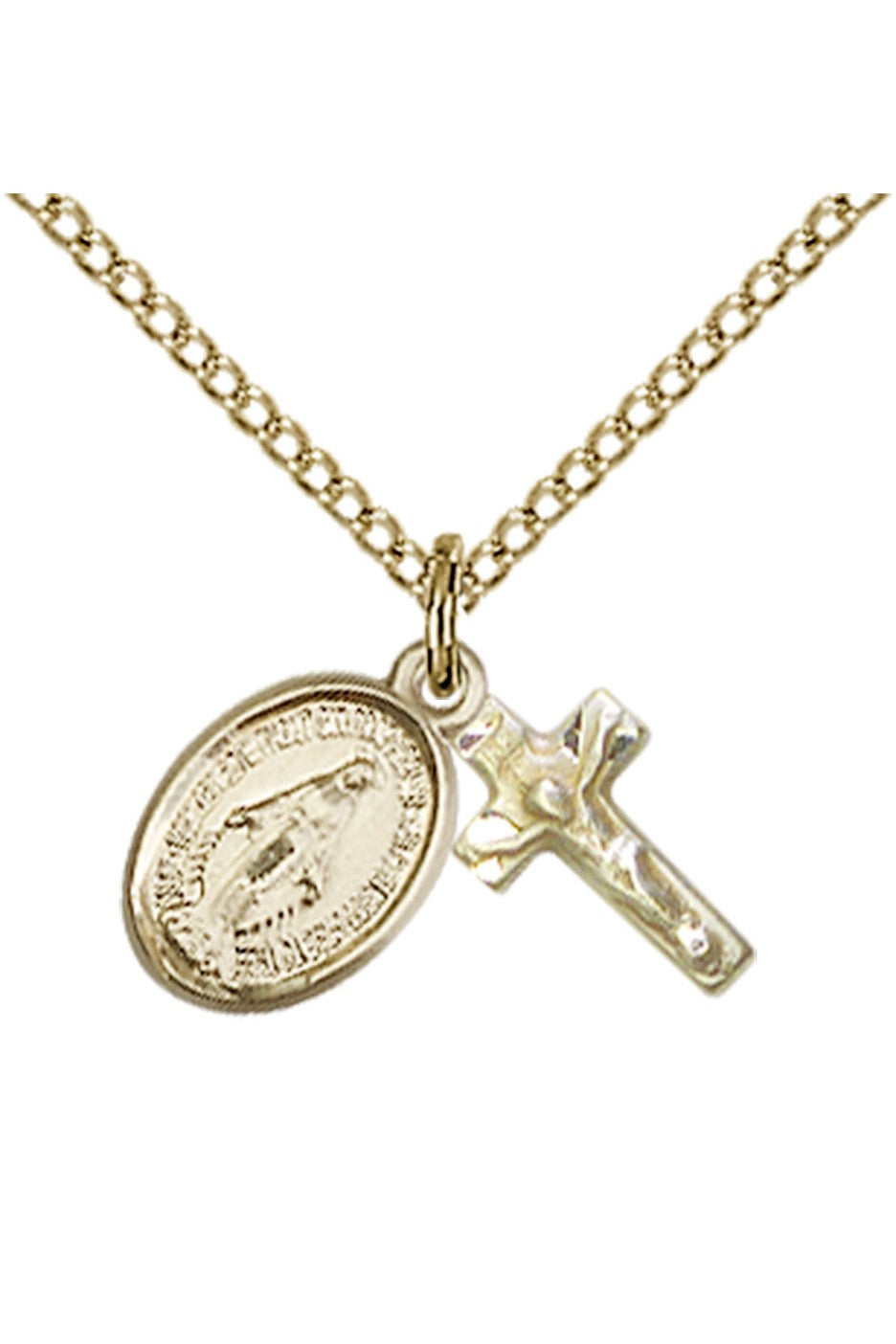 Miraculous/Crucifix Medal - FN0702MSET-Jewelry-Bliss Mfg-Gold Filled-Michigan Church Supply