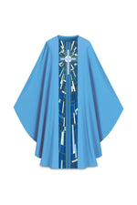 Modern Cross Chasuble - Blue - WN7510C-Church Life-Art Studio Slabbinck-Michigan Church Supply